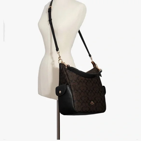 NWT $478 Coach NWT Pennie Shoulder/Crossbody Bag in Signature Canvas - Picture 2 of 14